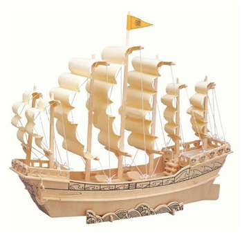 پازل چوبی سه بعدی رایا مدل کشتی بادبانی