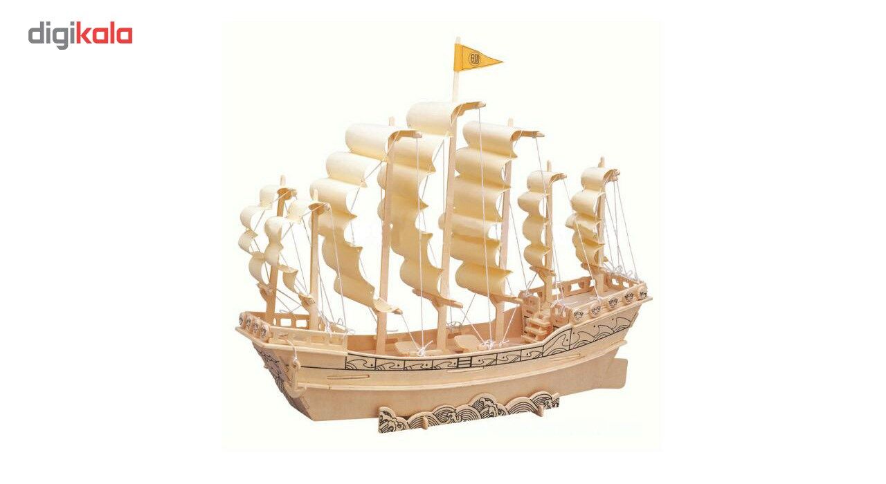 پازل چوبی سه بعدی رایا مدل کشتی بادبانی