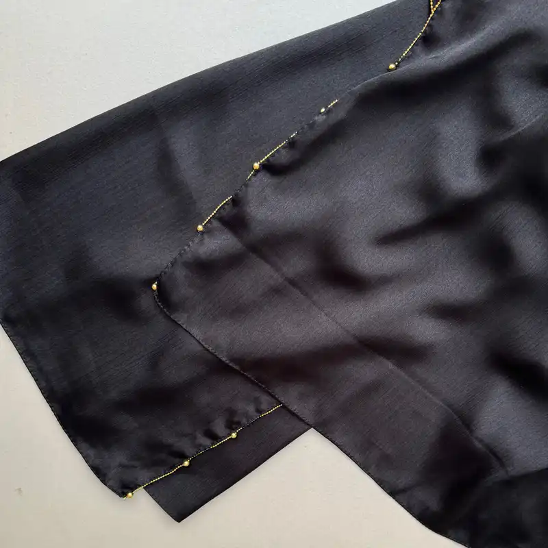 شال زنانه مدل مجلسی مهمانی ساتن دور مروارید دوزی