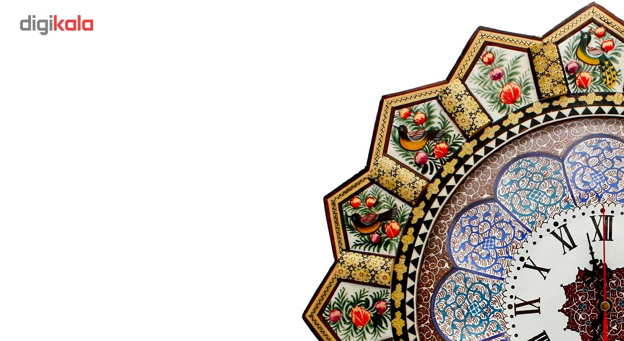 ساعت دیواری خاتم کاری گالری مند مدل خورشیدی کد Mkh38