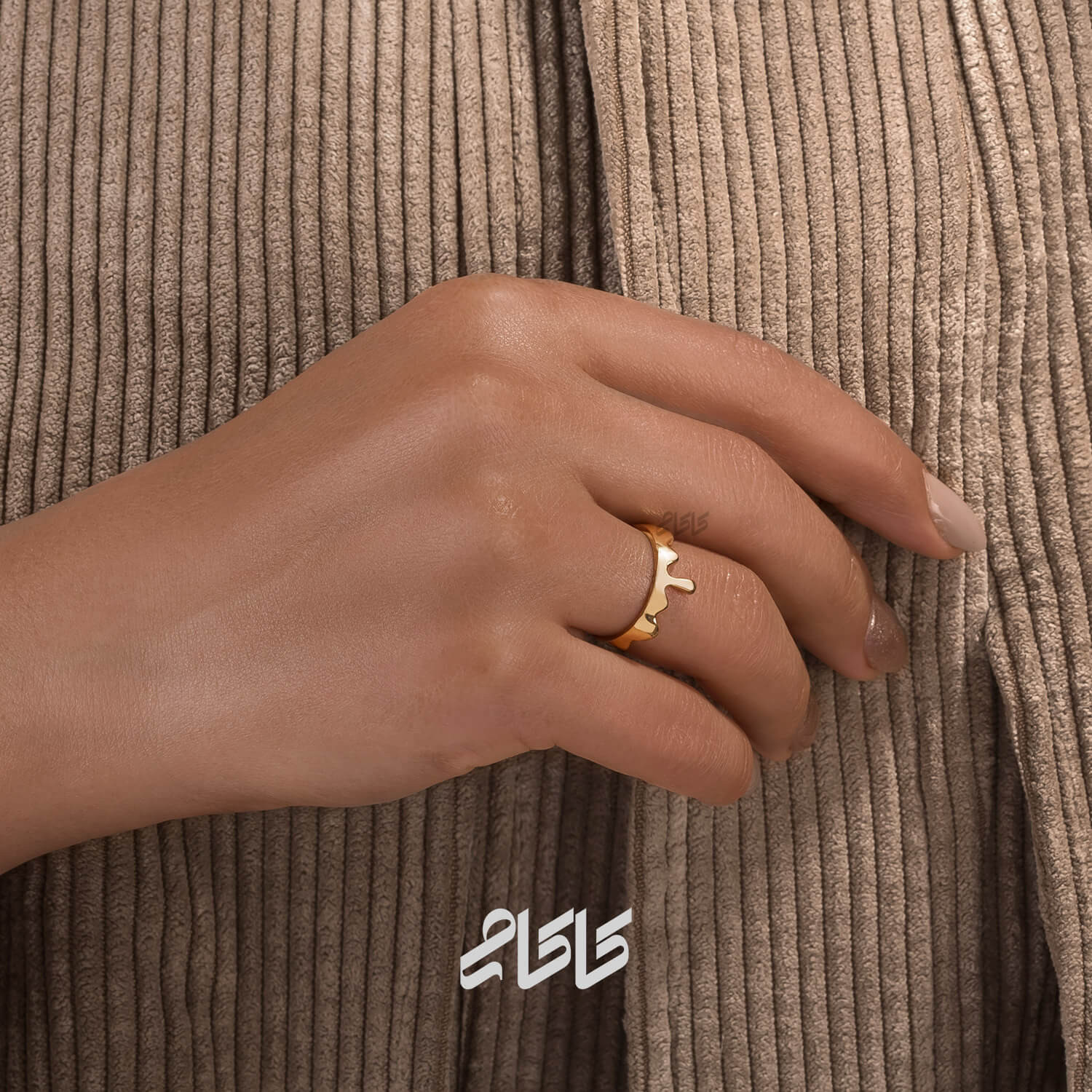 انگشتر طلا 18 عیار زنانه کاکامی مدل کندو کد 388