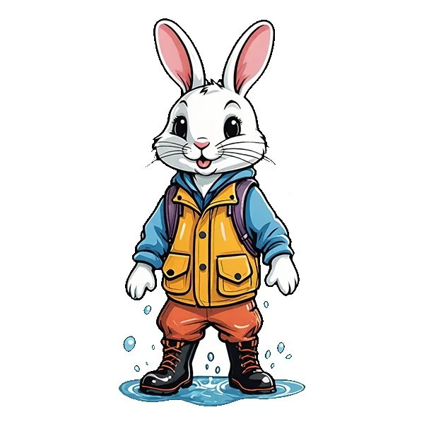 استیکر پارچه و لباس پاد آفرین طرح خرگوشی کد 719