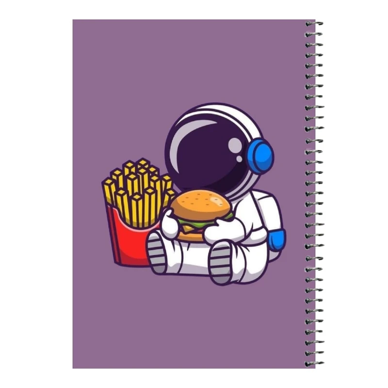 دفتر مشق 80 برگ اس جی مدل فضانورد و همبرگر     