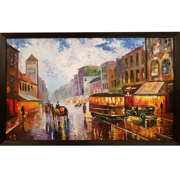 تابلو نقاشی رنگ روغن طرح لندن قدیم کد AF1