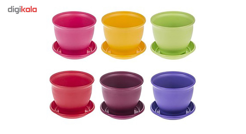 گلدان شهر آذین مدل 3015 بسته 6 عددی