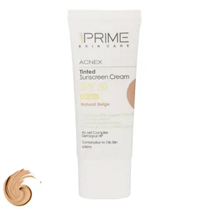کرم ضدآفتاب رنگی پرایم مدل Acnex Beige SPF60، مناسب پوست‌های چرب، حجم 40 میلی‌لیتر