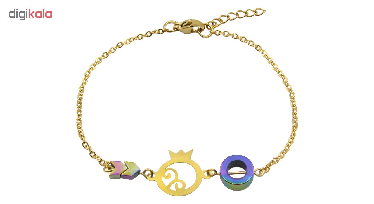 دستبند طلا 18 عیار زنانه مانچو طرح انار مدل یلدا کد bfg175