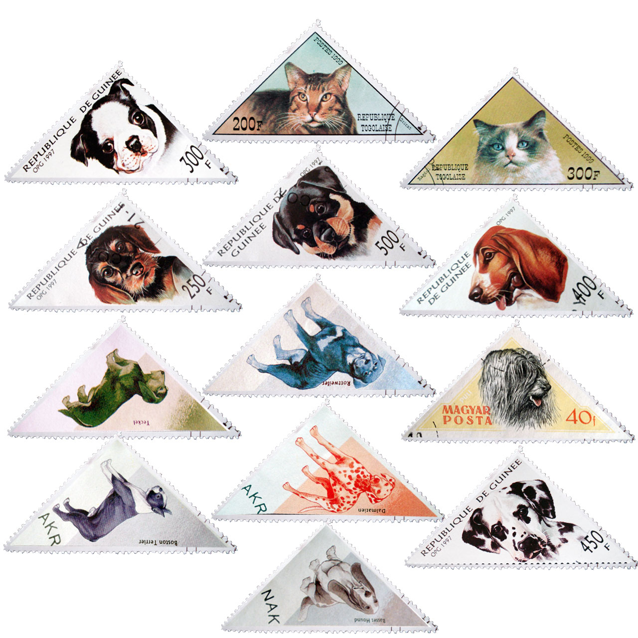 تمبر یادگاری مدل حیوانات کد DC-400 مجموعه 13 عددی