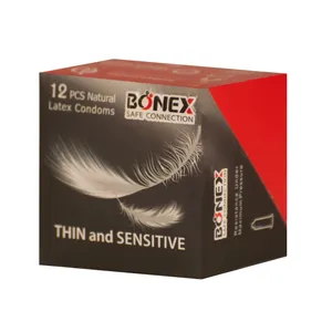 کاندوم بونکس مدل Thin And Sensitive بسته 12 عددی