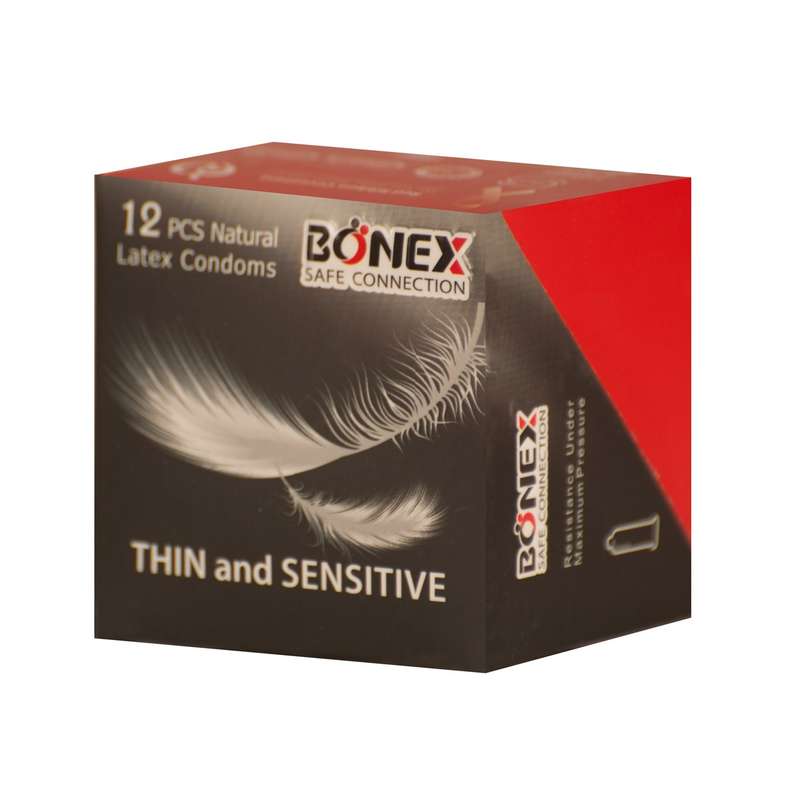کاندوم بونکس مدل Thin And Sensitive بسته 12 عددی