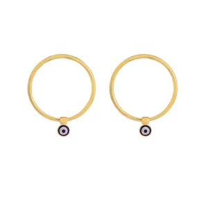 گوشواره طلا 18 عیار زنانه زرلوکس طرح چشم نظر کد zg6