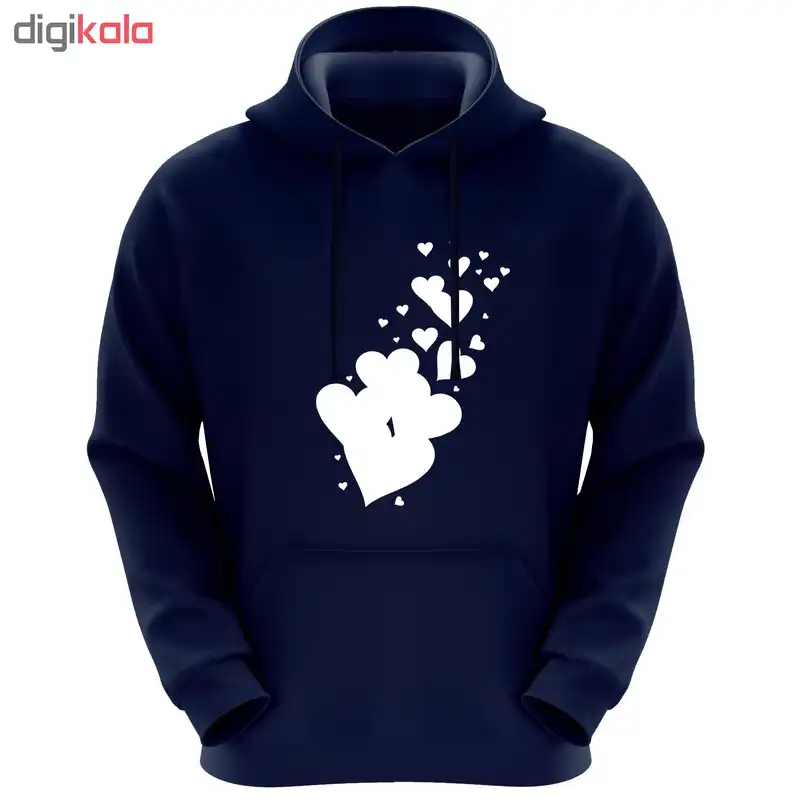 هودی زنانه طرح قلب کد R03 رنگ سرمه ای