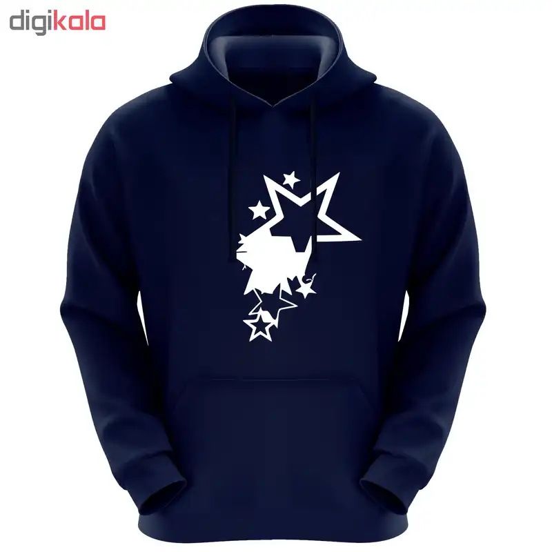 هودی زنانه طرح ستاره دنباله دار کد R02 رنگ سرمه ای