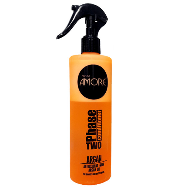 اسپری دوفاز مو سورا آمور مدل روغن آرگان جم حجم 450 میلی لیتر