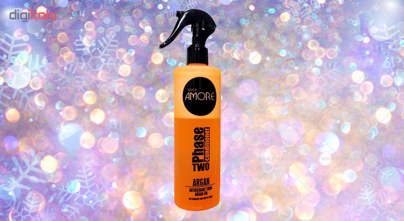اسپری دوفاز مو سورا آمور مدل روغن آرگان جم حجم 450 میلی لیتر