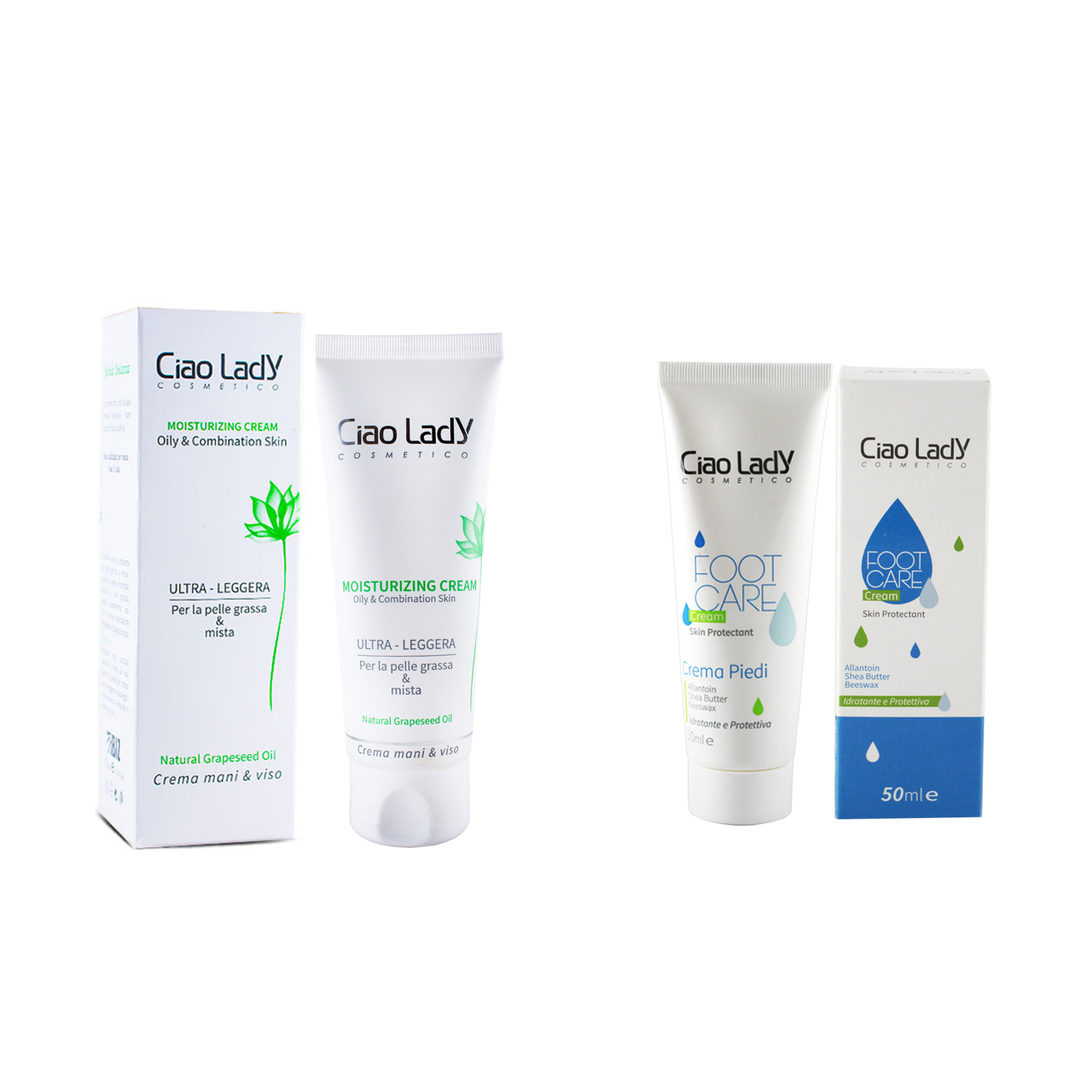 کرم مراقبت از پا چائولیدی مدل Soft Care حجم 50 میلی لیتر به همراه کرم مخصوص پوست‌های چرب چائولیدی مدل Moisturizing حجم 100میلی لیتر
