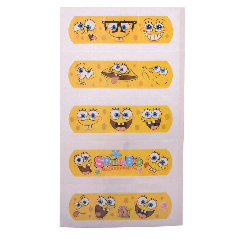 چسب زخم ترانه طرح باب اسفنجی سایز 5 سانتی متر بسته 5 عددی