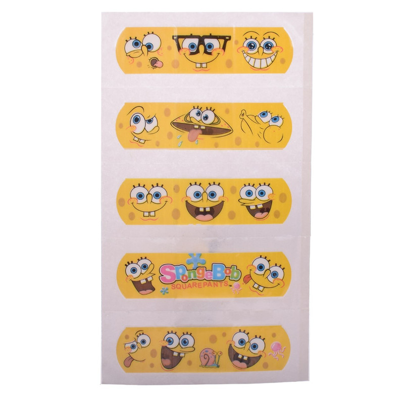 چسب زخم ترانه طرح باب اسفنجی سایز 5 سانتی متر بسته 5 عددی