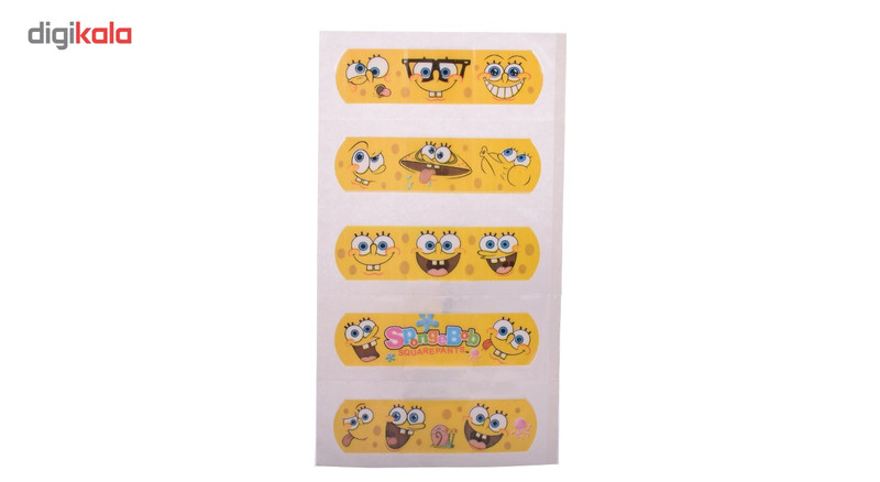 چسب زخم ترانه طرح باب اسفنجی سایز 5 سانتی متر بسته 5 عددی