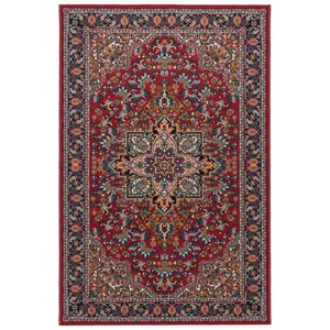 گلیم ماشینی چهارمتری  دنیای فرش طرح هریس کد 418 زمینه لاکی