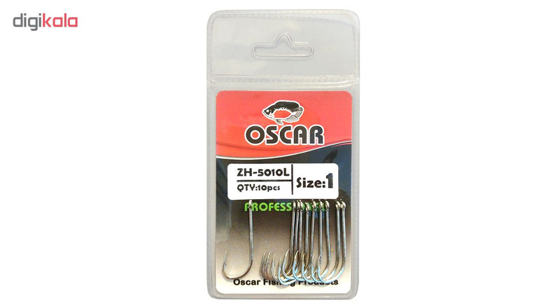 قلاب ماهی گیری اسکار مدل ZH-5010L بسته 10 عددی سایز2