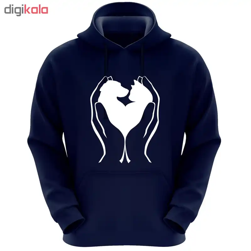 هودی زنانه طرح دست کد R38 رنگ سرمه ای