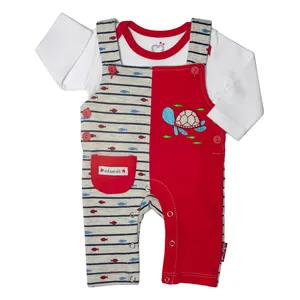   ست تی شرت و سرهمی نوزاد طرح لاک پشت رنگ قرمز