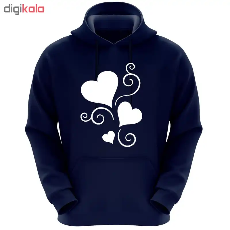 هودی زنانه طرح قلب کد R33 رنگ سرمه ای