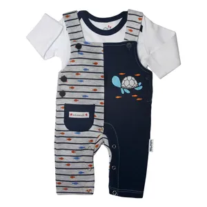  ست تی شرت و سرهمی نوزاد طرح لاک پشت رنگ سرمه ای