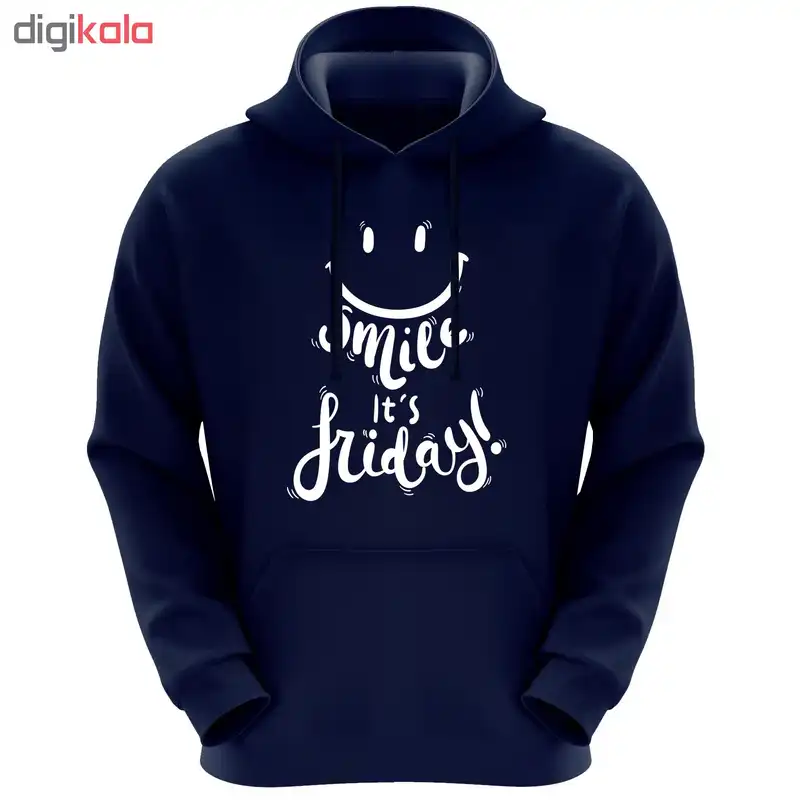 هودی زنانه طرح smile کد R28 رنگ سرمه ای
