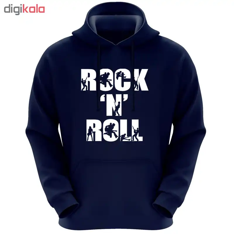 هودی زنانه طرح ROCK کد R18 رنگ سرمه ای