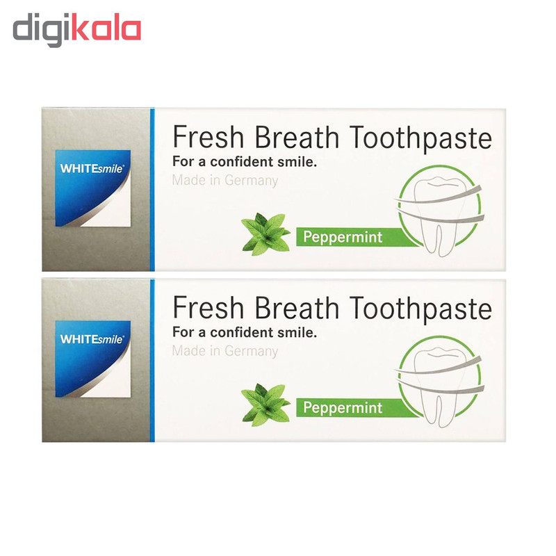 خمیر دندان وایت اسمایل مدل از بین برنده باکتری ها و بوی بد دهان Fresh Breath حجم 75 میلی گرم مجموعه دو عددی