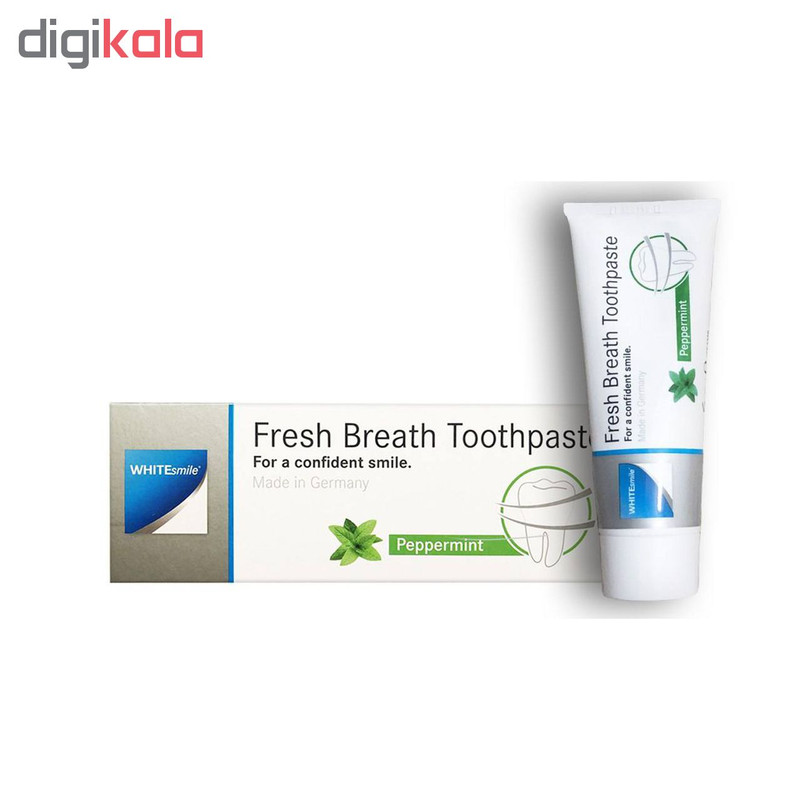 خمیر دندان وایت اسمایل مدل از بین برنده باکتری ها و بوی بد دهان Fresh Breath حجم 75 میلی گرم مجموعه دو عددی