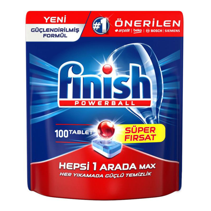 قرص ماشین ظرفشویی فینیش مدل All In 1 Max بسته 100 عددی مقدار 1500گرم
