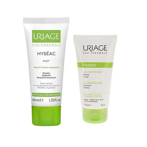 کرم مرطوب کننده اوریاژ سری Hyseac مدل Mat به همراه ژل پاک کننده حجم 40 میلی لیتر