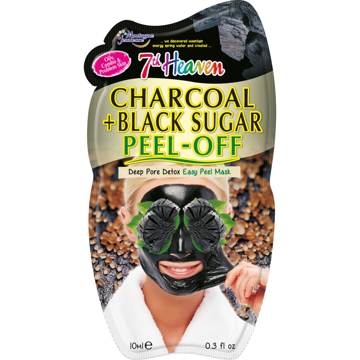 ماسک صورت مونته ژنه سری 7th Heaven مدل Charcoal& Black Sugar peel-off حجم 15 میلی لیتر