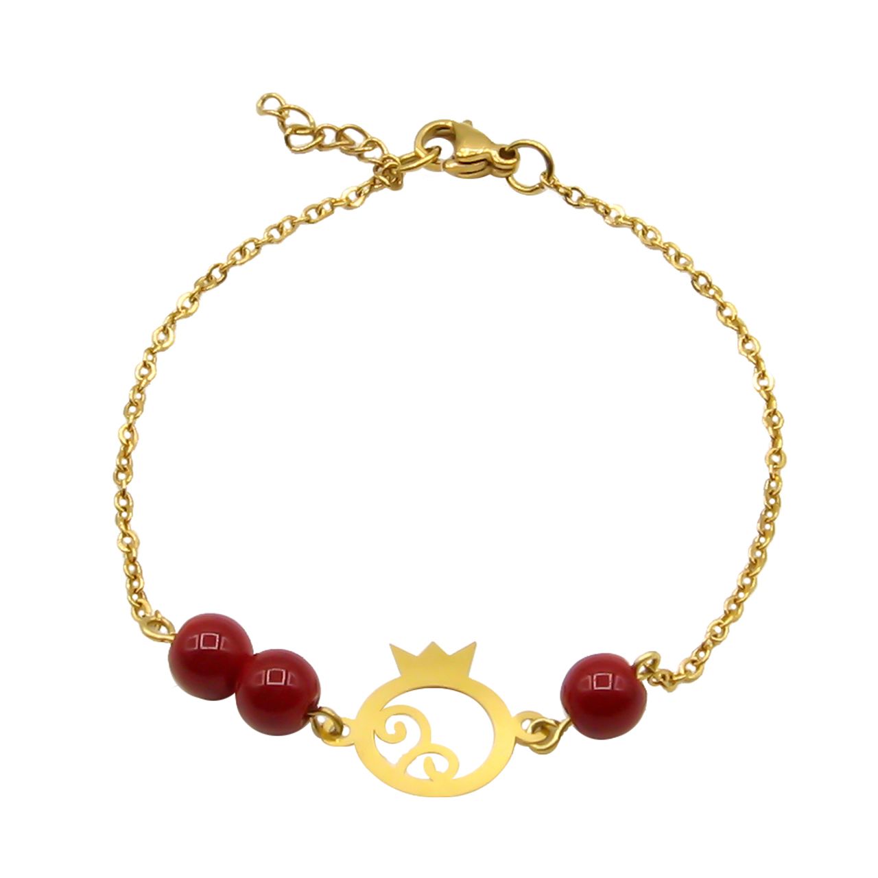 دستبند طلا 18 عیار زنانه مانچو طرح انار یلدا کد bfg178 -  - 1