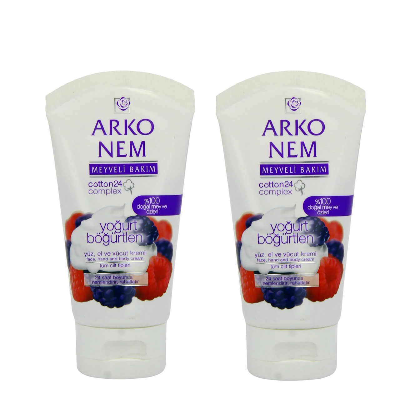 پک کرم مرطوب کننده آرکو نم مدل Blackberry And Yoghurt حجم 150 میلی لیتر بسته 2 عددی