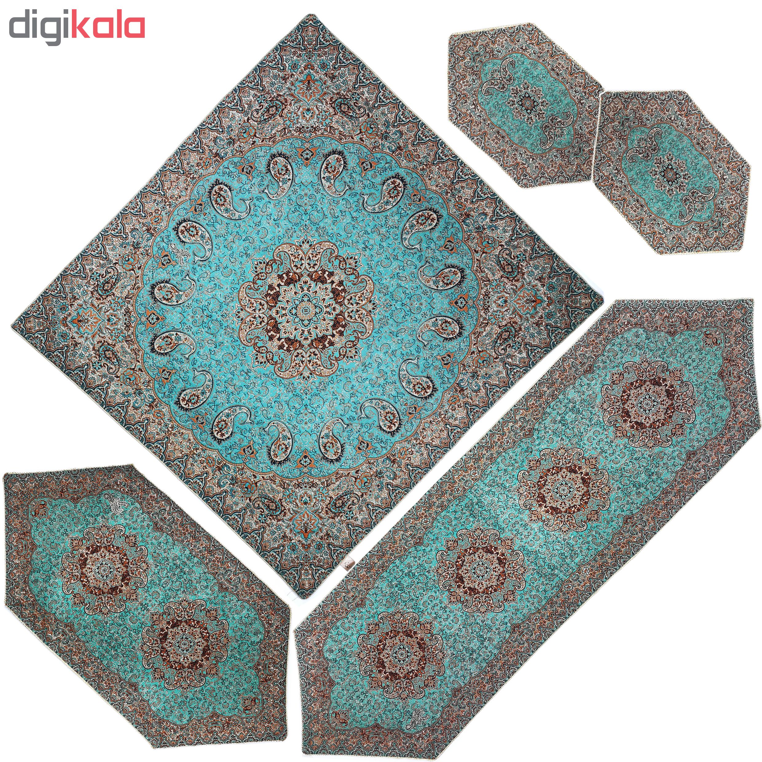 5 PCS Shokaran Yazd cashmere tablecloth, Gohar Model, code SBZBI5-5