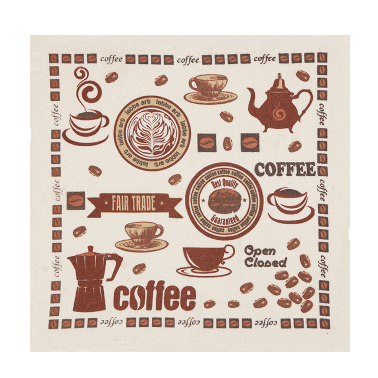 حوله آشپزخانه آکیپک مدل Coffee سایز 50x50 سانتی‌متر