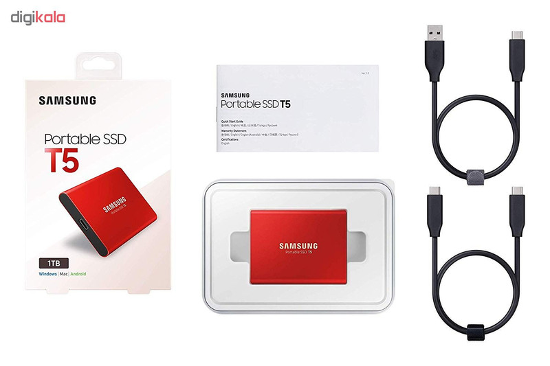 حافظه SSD اکسترنال سامسونگ مدل T5 ظرفیت 1 ترابایت
