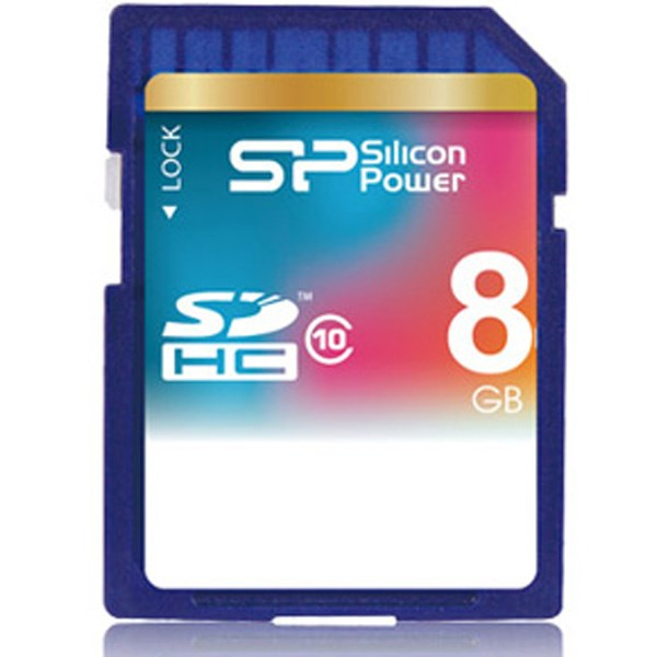 کارت حافظه SDHC سیلیکون پاور کلاس 10 - 8 گیگابایت