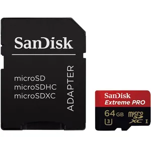 کارت حافظه microSDXC سن دیسک مدل Extreme Pro کلاس 10 استاندارد UHS-I U3 سرعت 95MBps 633X همراه با آداپتور SD ظرفیت 64 گیگابایت