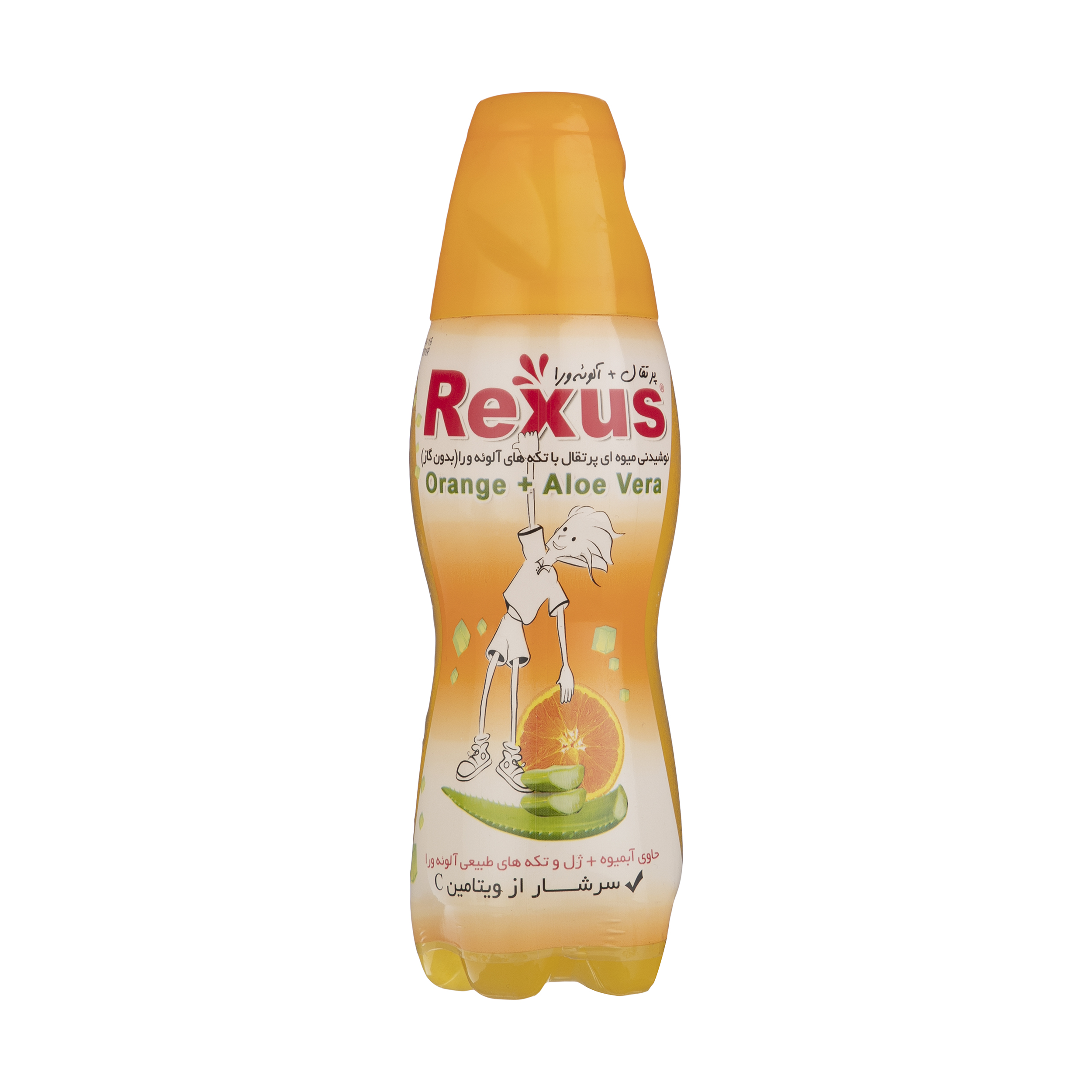 نوشیدنی میوه ای رکسوس با طعم پرتقال و تکه های آلوئه ورا - 330 میلی لیتر