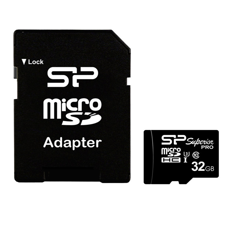 کارت حافظه microSDHC سیلیکون پاور مدل Superior Pro کلاس 10 استاندارد UHS-I U3 سرعت 90MBps همراه با آداپتور SD ظرفیت 32 گیگابایت