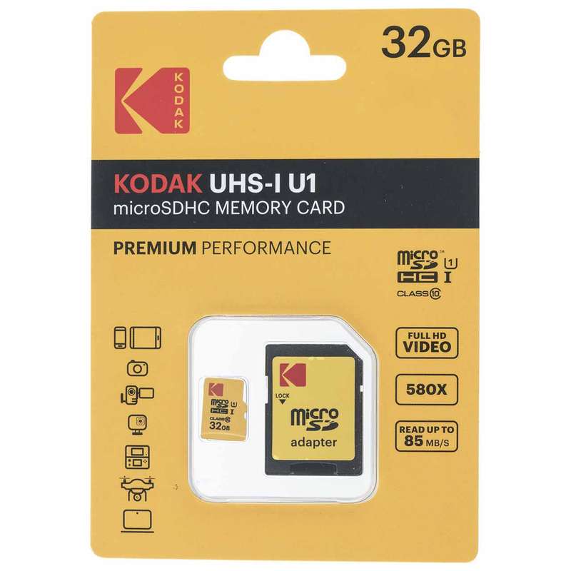 کارت حافظه microSDHC کداک مدل UHS-I U1 کلاس 10 سرعت 85MBps همراه با آداپتور ظرفیت 32 گیگابایت کارت حافظه microSDHC کداک مدل UHS-I U1 کلاس 10 سرعت 85MBps همراه با آداپتور ظرفیت 32 گیگابایت
