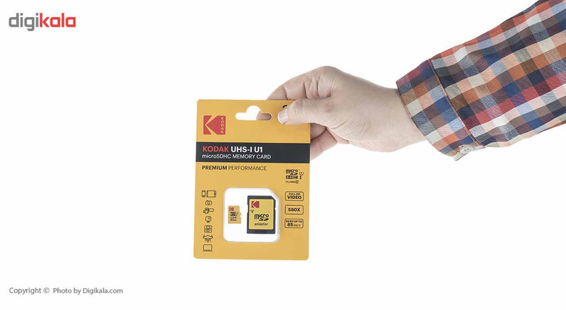 کارت حافظه microSDHC کداک مدل UHS-I U1 کلاس 10 سرعت 85MBps همراه با آداپتور ظرفیت 32 گیگابایت