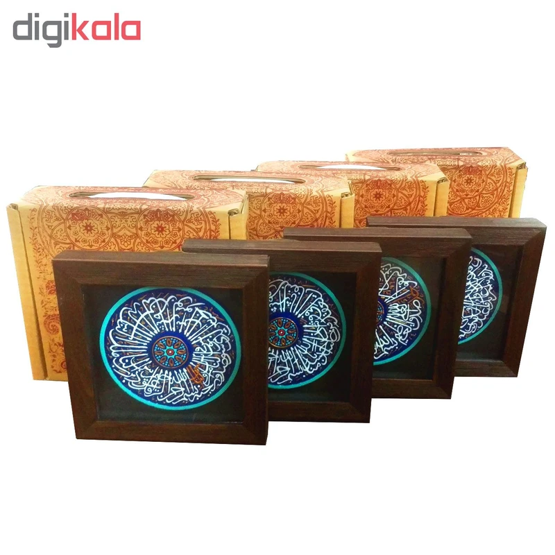 عکس شماره 4 : تابلو برجسته لوح هنر طرح چهارقل کد 160 مجموعه 4 عددی