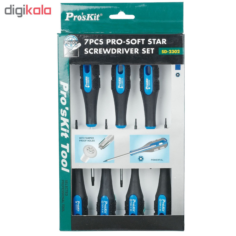 مجموعه 7 عددی پیچ گوشتی پروسکیت مدل SD-2302 مجموعه 7 عددی پیچ گوشتی پروسکیت مدل SD-2302