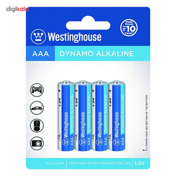 باتری نیم‌قلمی وستینگ هاوس مدل Dynamo Alkaline بسته‌ی 4 عددی